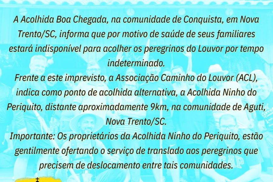 Acolhida Boa Chegada - Temporariamente Indisponível