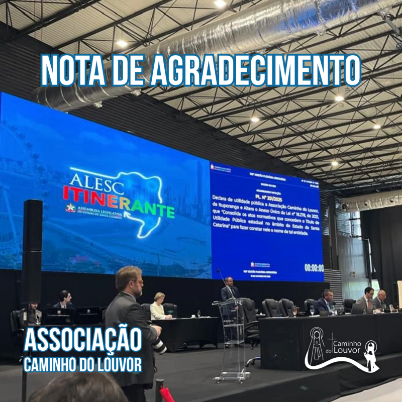 NOTA DE AGRADECIMENTO - ALESC